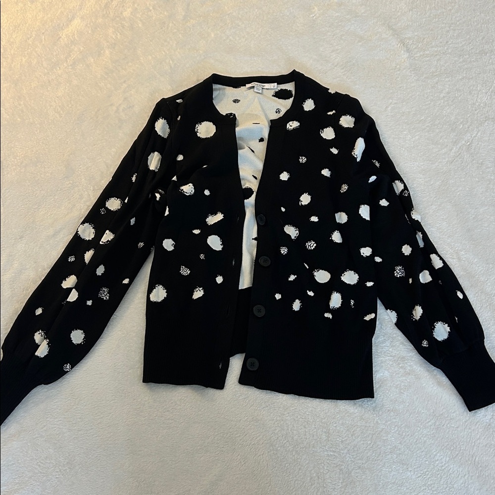 Chico's Monochrome Polka Dot Sweater